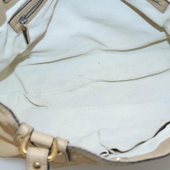 GUCCI GG Canvas Guccissima Tote Bag Leather Beige Gold - Picture 9 of 16